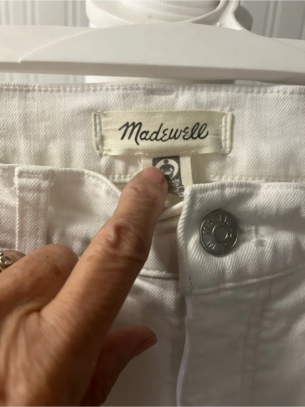 Madewell White  Straight-Leg High-Rise Jeans